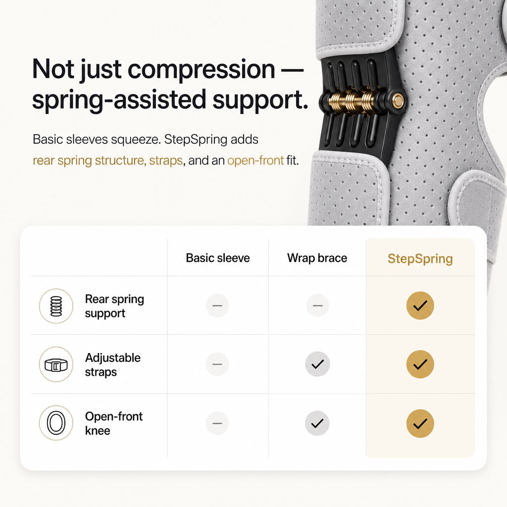 StepSpring compared with a basic compression sleeve